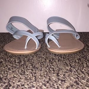 Blue leather sandals